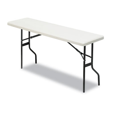 IndestrucTable Classic Folding Table, Rectangular, 60" x 18" x 29", Platinum