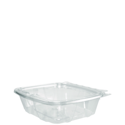 ClearPac SafeSeal Tamper-Resistant/Evident Containers, Flat Lid, 24 oz, 6.4 x 1.9 x 7.1, Clear, Plastic, 100/Bag, 2 Bags/CT