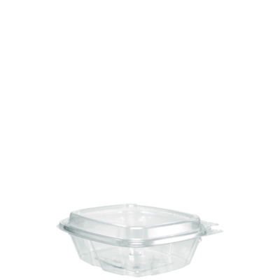 ClearPac SafeSeal Tamper-Resistant/Evident Containers, Domed Lid, 8 oz, 4.9 x 1.9 x 5.5, Clear, Plastic, 100/Bag, 2 Bags/CT
