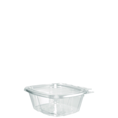 ClearPac SafeSeal Tamper-Resistant/Evident Containers, Flat Lid, 16 oz, 4.9 x 2.5 x 5.5, Clear, Plastic, 100/Bag, 2 Bags/CT