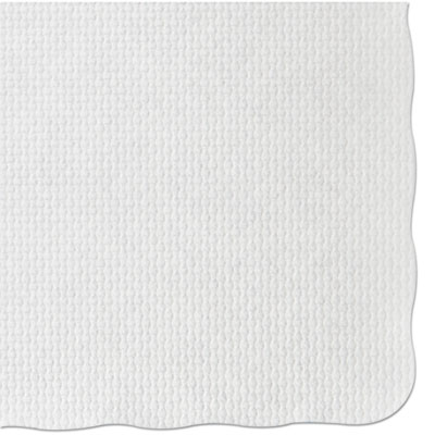 Knurl Embossed Scalloped Edge Placemats, 9.5 x 13.5, White, 1,000/Carton
