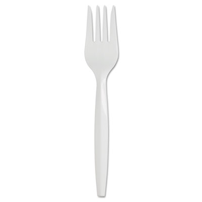 SmartStock Plastic Cutlery Refill, Fork, 5.8", Series-B Mediumweight, White, 40/Pack, 24 Packs/Carton