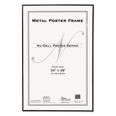 Metal Poster Frame, Plastic Face, 24 x 36, Black