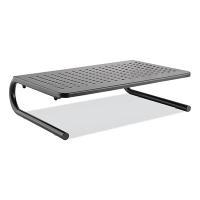 Metal Monitor Riser, 14.63" x 9.25" x 4", Black, Supports 44 lbs