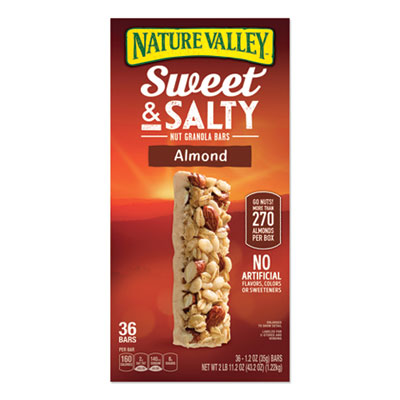 Granola Bars, Sweet and Salty Almond, 1.2 oz Pouch, 36/Box