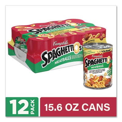 Canned Pasta with Meatballs, 15.6 oz Can, 12/Pack, Ships in 1-3 Business Days
