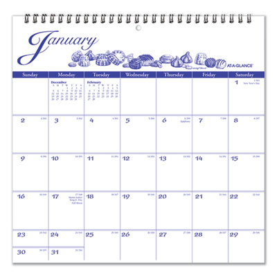 Illustrator?s Edition Wall Calendar, Victorian Illustrations Artwork, 12 x 12, White/Blue Sheets, 12-Month (Jan to Dec): 2024