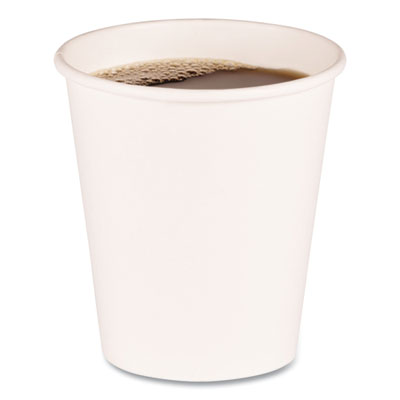 Paper Hot Cups, 10 oz, White, 50 Cups/Sleeve, 20 Sleeves/Carton