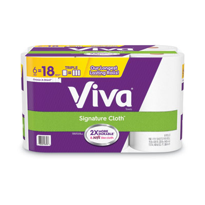 Signature Cloth Choose-A-Sheet Kitchen Roll Paper Towels, 2-Ply, 11 x 5.9, White, 156/Roll, 6 Rolls/Pack, 4 Packs/Carton