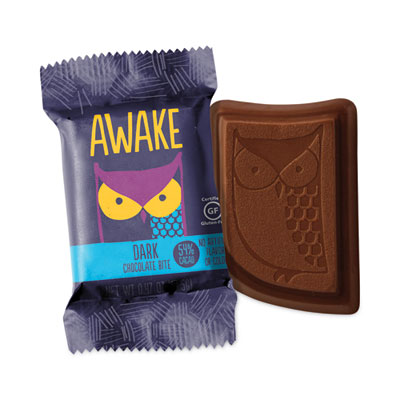 Caffeinated Dark Chocolate Bites, 0.47 oz Bars, 50 Bars/Carton, Ships in 1-3 Business Days