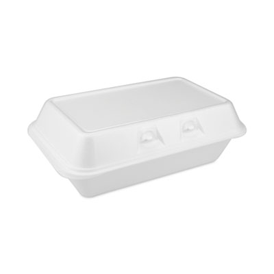 SmartLock Foam Hinged Lid Container, Medium, 8.75 x 5.5 x 3, White, 220/Carton