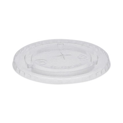 EarthChoice Compostable Cold Cup Lid with Straw Slot for A Cups, Fits 7, 9, 20 oz A Cups, 1,020/Carton