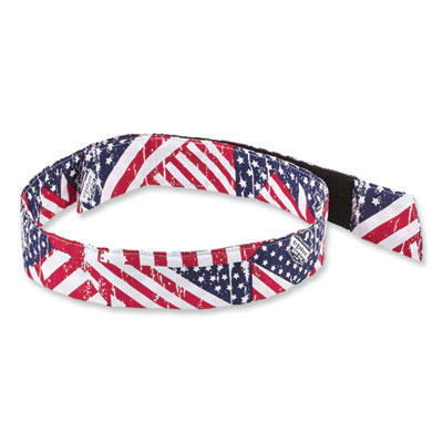 Chill-Its 6705 Cooling Embedded Polymers Hook/Loop Bandana Headband, One Size, Stars and Stripes, Ships in 1-3 Business Days