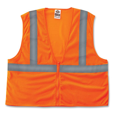 GloWear 8205Z Class 2 Super Economy Mesh Vest, Polyester, Orange, Small/Medium, Ships in 1-3 Business Days