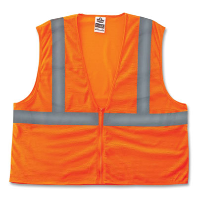GloWear 8205Z Class 2 Super Economy Mesh Vest, Polyester, Orange, Large/X-Large, Ships in 1-3 Business Days
