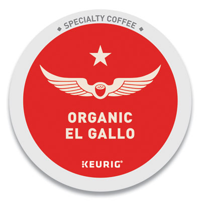 El Gallo Organic Coffee K-Cups, Light Roast, 20/Box