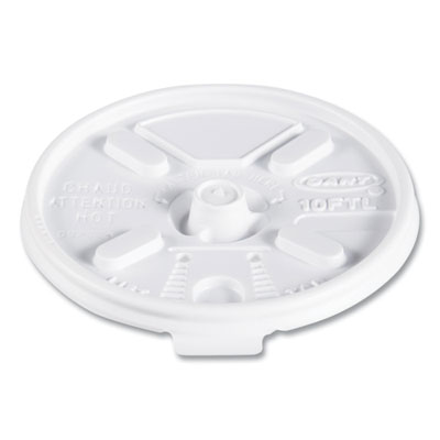 Lift n' Lock Plastic Hot Cup Lids, Fits 10 oz Cups, White, 1,000/Carton