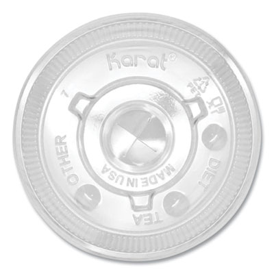 PET Lids, Fits 12 oz to 22 oz Double Poly Paper Cold Cups, Flat Lid, Clear, 1,000/Carton