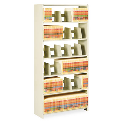 Snap-Together Steel Six-Shelf Closed Starter Set, 36w x 12d x 76h, Sand