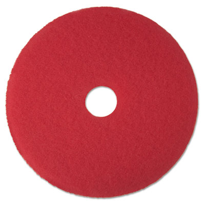 Low-Speed Buffer Floor Pads 5100, 19" Diameter, Red, 5/Carton