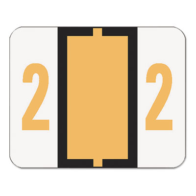 Numerical End Tab File Folder Labels, 2, 1 x 1.25, White, 500/Roll