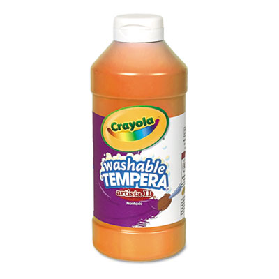 Artista II Washable Tempera Paint, Orange, 16 oz Bottle