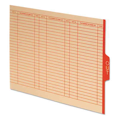 Out Guides with Center Tab, 1/3-Cut End Tab, Out, 8.5 x 11, Manila, 100/Box