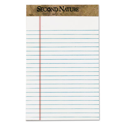 Second Nature Premium Recycled Ruled Pads, Narrow Rule, 50 White 5 x 8 Sheets, Dozen