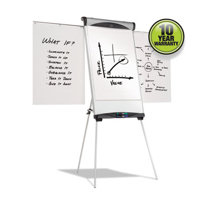 Euro Magnetic Presentation Easel, 27 x 39, White Surface, Silver Aluminum Frame