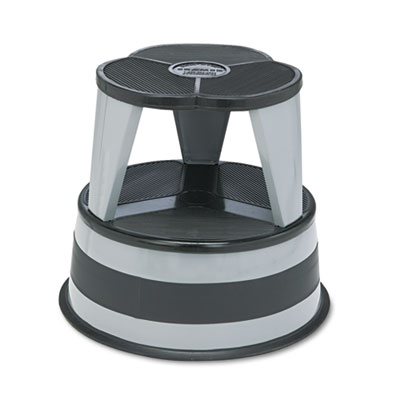 Kik-Step Steel Step Stool, 2-Step, 350 lb Capacity, 16" Diameter x 14.25"h, Slate