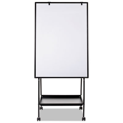 Creation Station Magnetic Dry Erase Board, 29.5 x 74.88, White Surface, Black Metal Frame