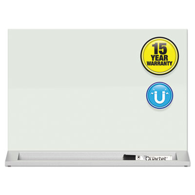 Desktop Magnetic Glass Dry-Erase Panel, 23 x 17, White Surface