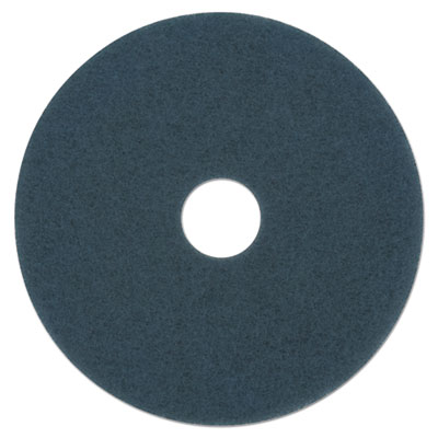 Scrubbing Floor Pads, 13" Diameter, Blue, 5/Carton
