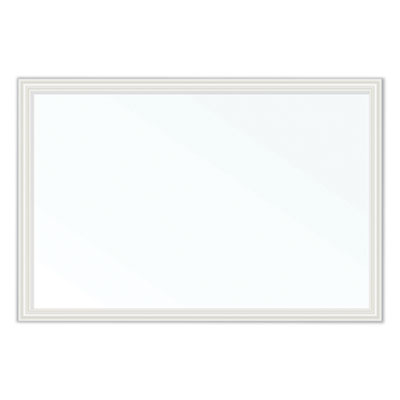 Magnetic Dry Erase Board with Decor Frame, 30 x 20, White Surface, White Wood Frame