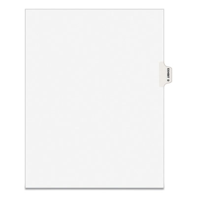 Avery-Style Preprinted Legal Side Tab Divider, 26-Tab, Exhibit D, 11 x 8.5, White, 25/Pack, (1374)