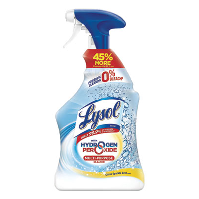 Multi-Purpose Hydrogen Peroxide Cleaner, Citrus Sparkle Zest, 32 oz Trigger Spray Bottle, 9/Carton