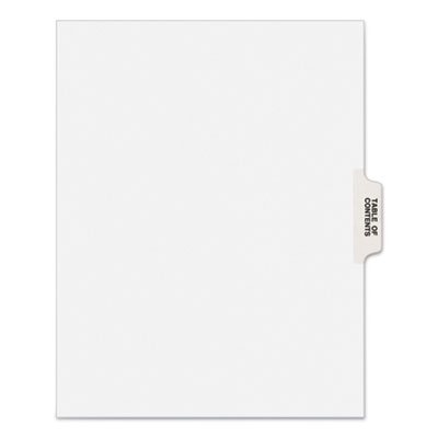 Preprinted Legal Exhibit Side Tab Index Dividers, Avery Style, 25-Tab, Table Of Contents, 11 x 8.5, White, 25/Pack