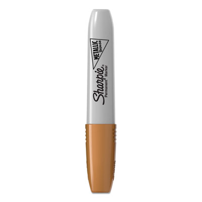 Metallic Chisel Tip Permanent Marker, Medium Chisel Tip, Bronze, Dozen