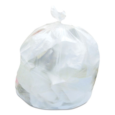 High-Density Can Liners, 60 gal, 22 mic, 38" x 60", Natural, 15 Bags/Roll, 10 Rolls/Carton