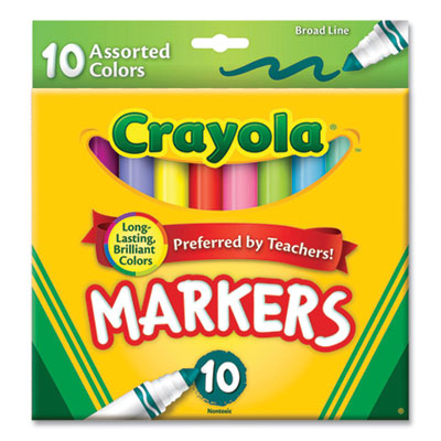 Non-Washable Marker, Broad Bullet Tip, Assorted Tropical Colors, 10/Pack