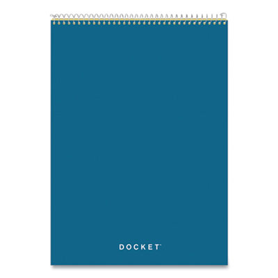 Docket Ruled Wirebound Pad with Cover, Wide/Legal Rule, Blue Cover, 70 Canary-Yellow 8.5 x 11.75 Sheets