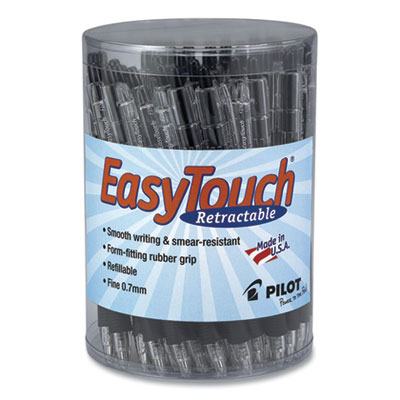 EasyTouch Ballpoint Pen, Retractable, Fine 0.7 mm, Black Ink, Clear Barrel, 36/Pack