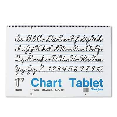 Chart Tablets, Presentation Format (1" Rule), 24 x 16, White, 30 Sheets