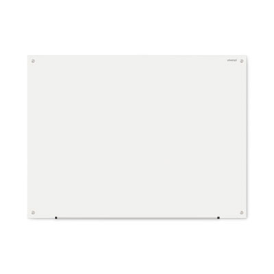 Frameless Glass Marker Board, 48 x 36, White Surface
