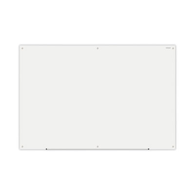 Frameless Glass Marker Board, 72 x 48, White Surface