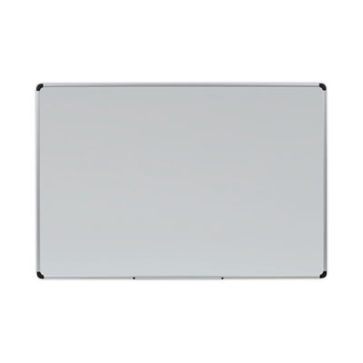 Deluxe Porcelain Magnetic Dry Erase Board, 72 x 48, White Surface, Silver/Black Aluminum Frame