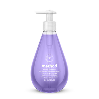 Gel Hand Wash, French Lavender, 12 oz Pump Bottle, 6/Carton