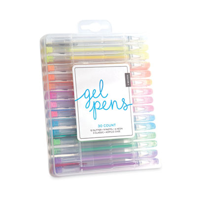 Gel Pen, Stick, Fine, Assorted Sizes, Assorted Ink and Barrel Colors, 30/Pack