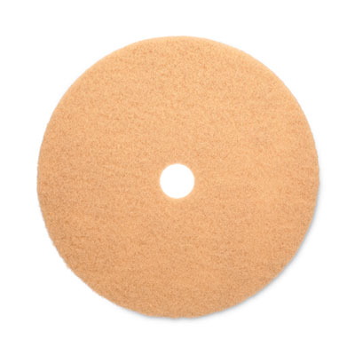 Burnishing Floor Pads, 27" Diameter, Tan, 5/Carton