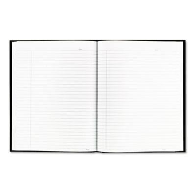 Business Notebook with Self-Adhesive Labels, 1-Subject, Medium/College Rule, Black Cover, (192) 9.25 x 7.25 Sheets
